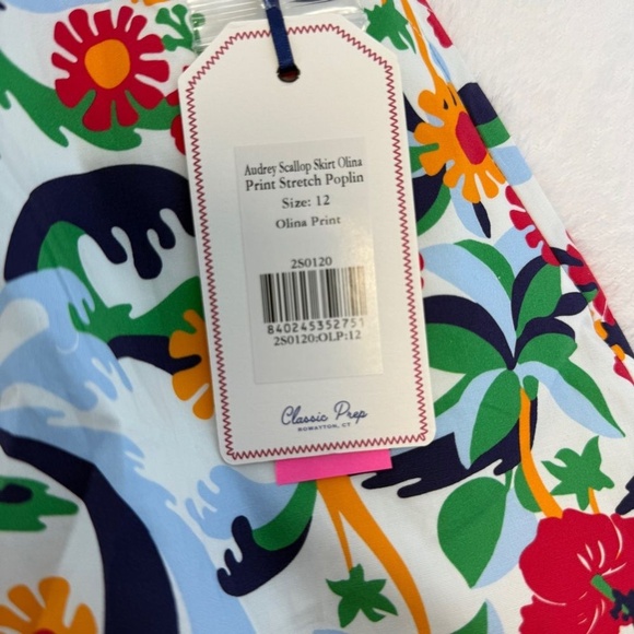 NWT Classic Prep 12 Year Audrey Scallop Olina Poplin Stretch Floral Kids Skirt - Picture 5 of 16